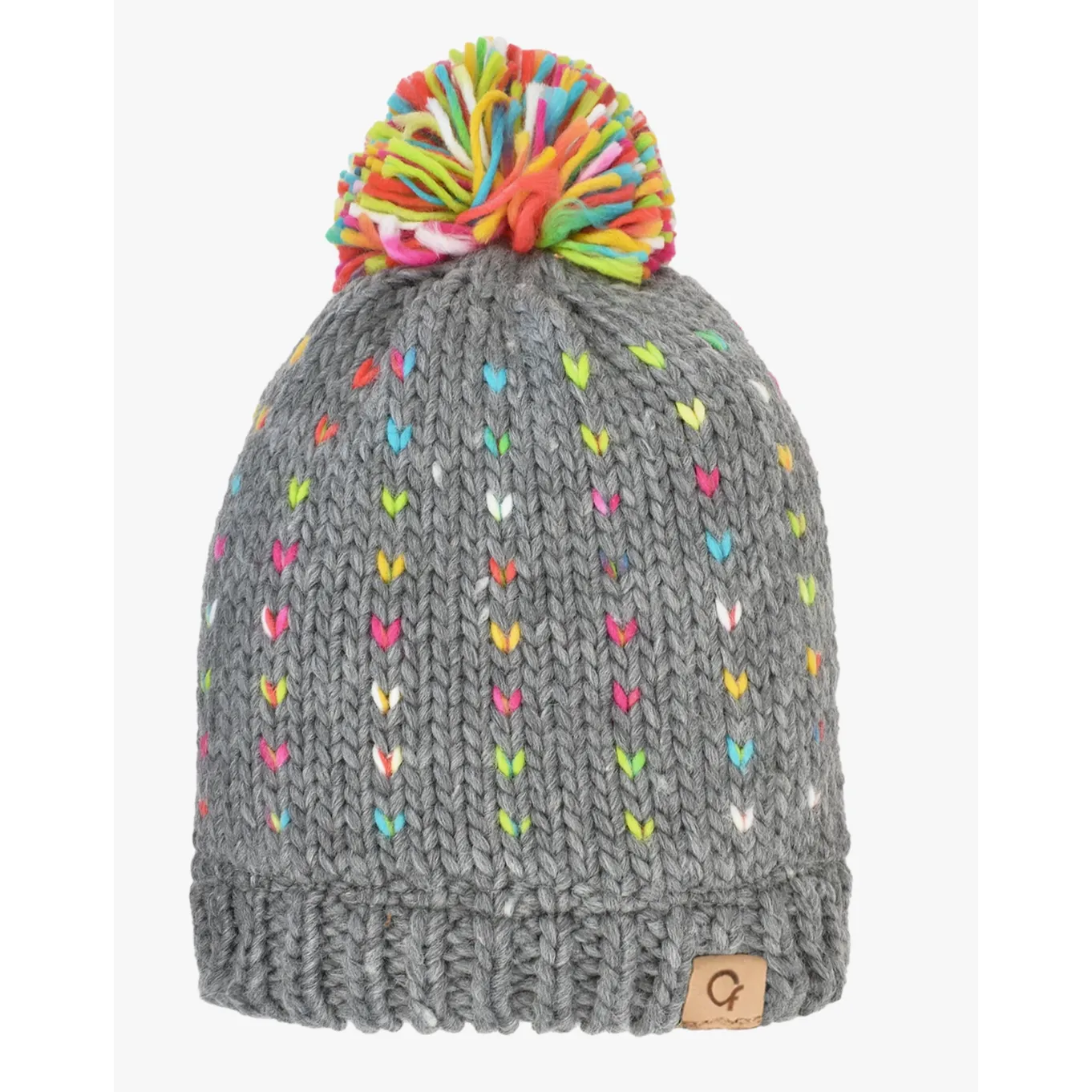 Girls confetti knit hat with furry fleece lining