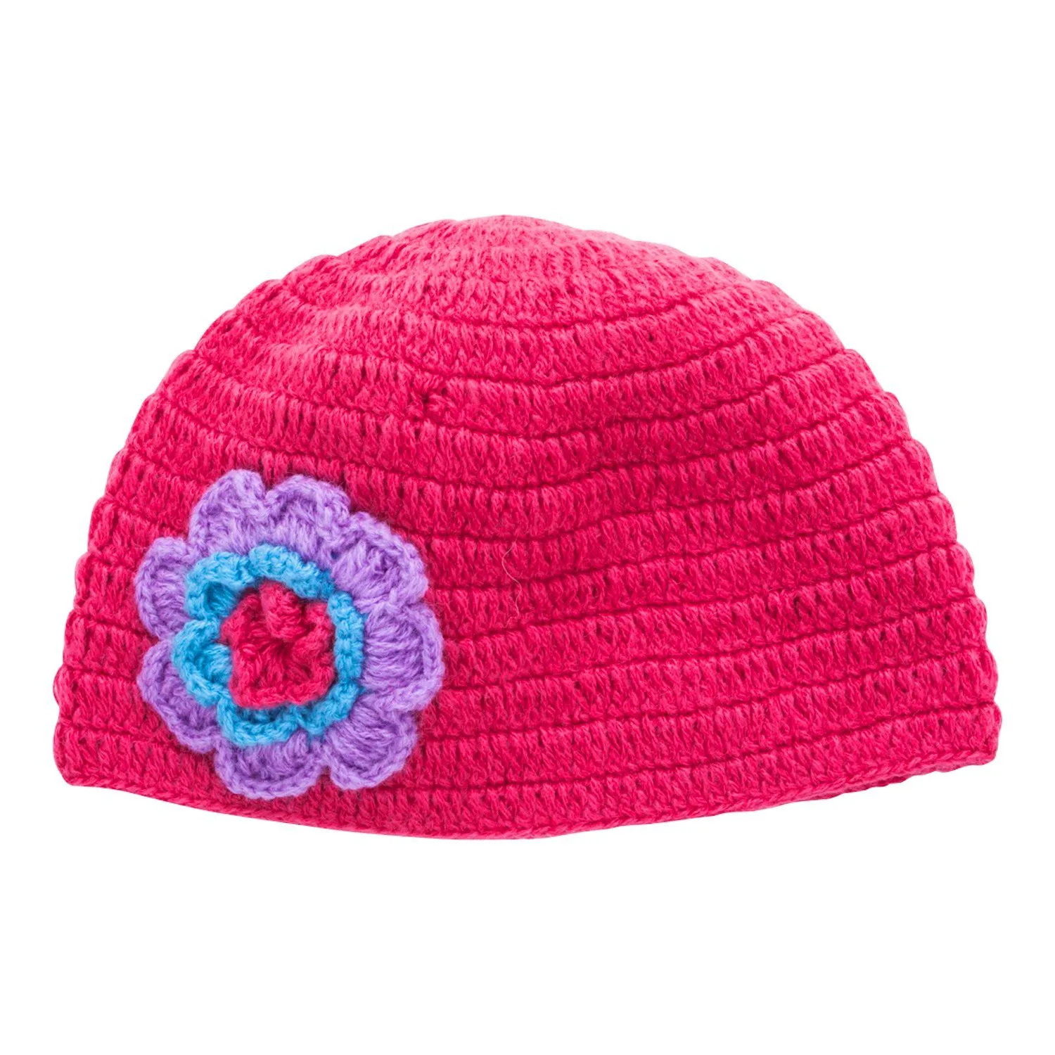 Girls Crochet Flower Beanie Hat