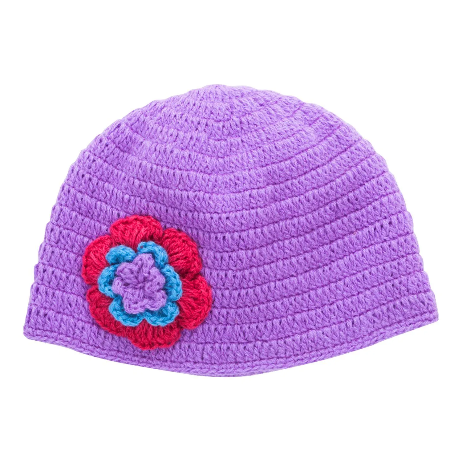 Girls Crochet Flower Beanie Hat