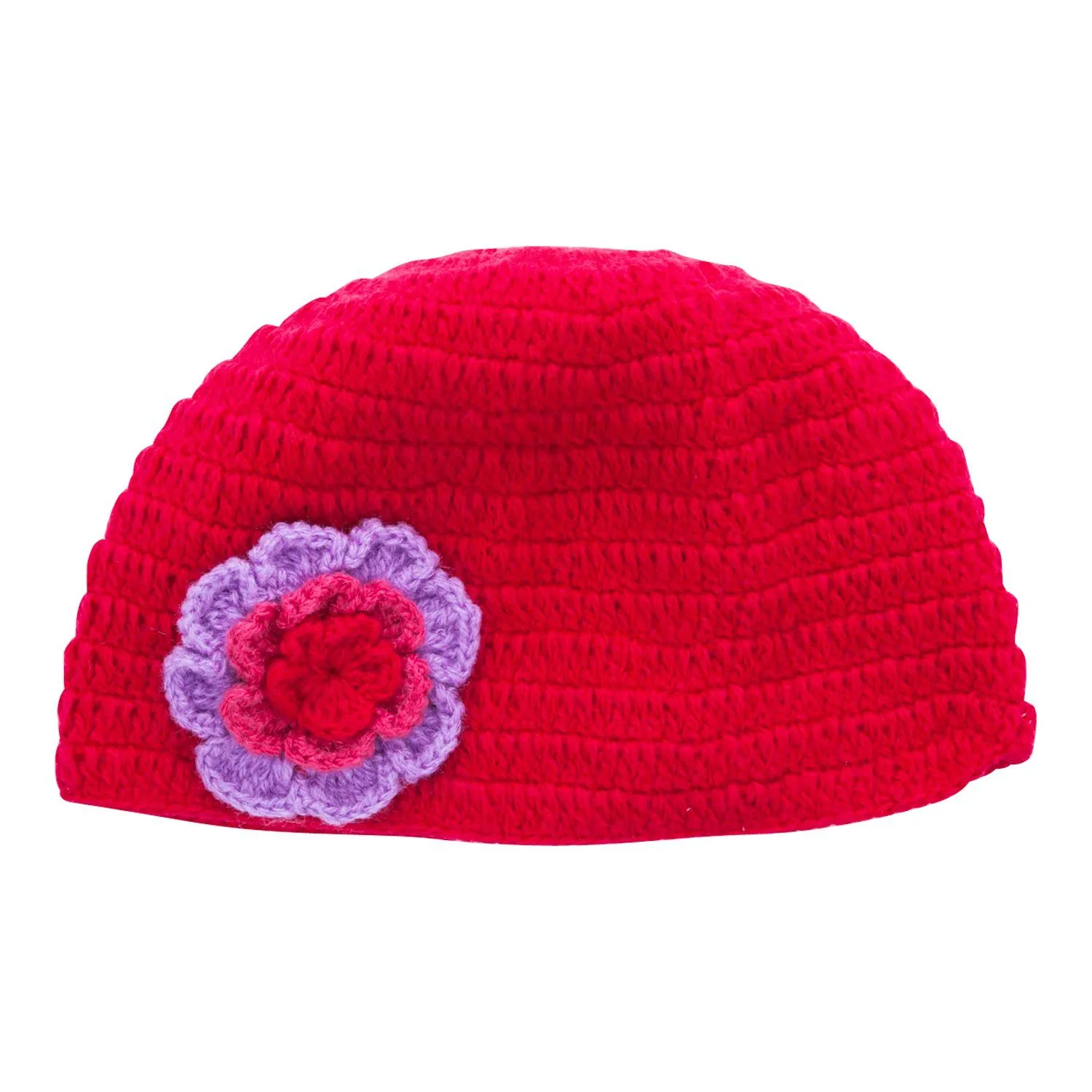 Girls Crochet Flower Beanie Hat