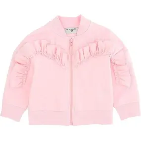 Girls Pink Frill Zip Up