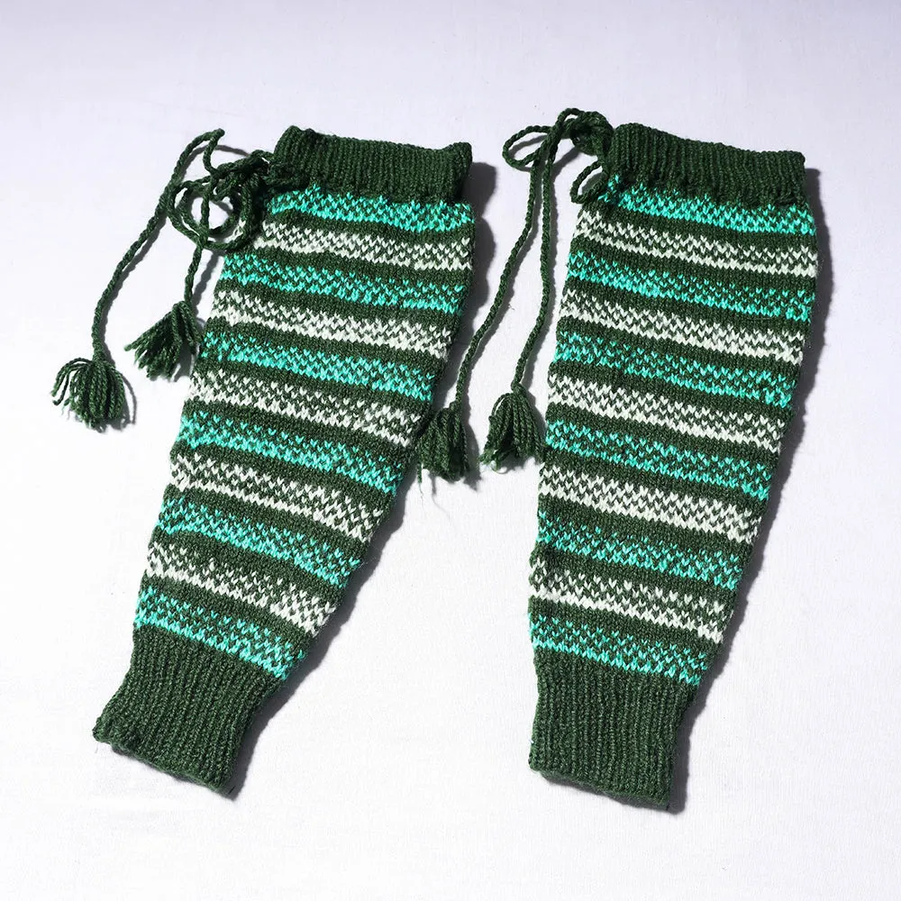 Green - Kumaun Hand-knitted Woolen Leg Warmer