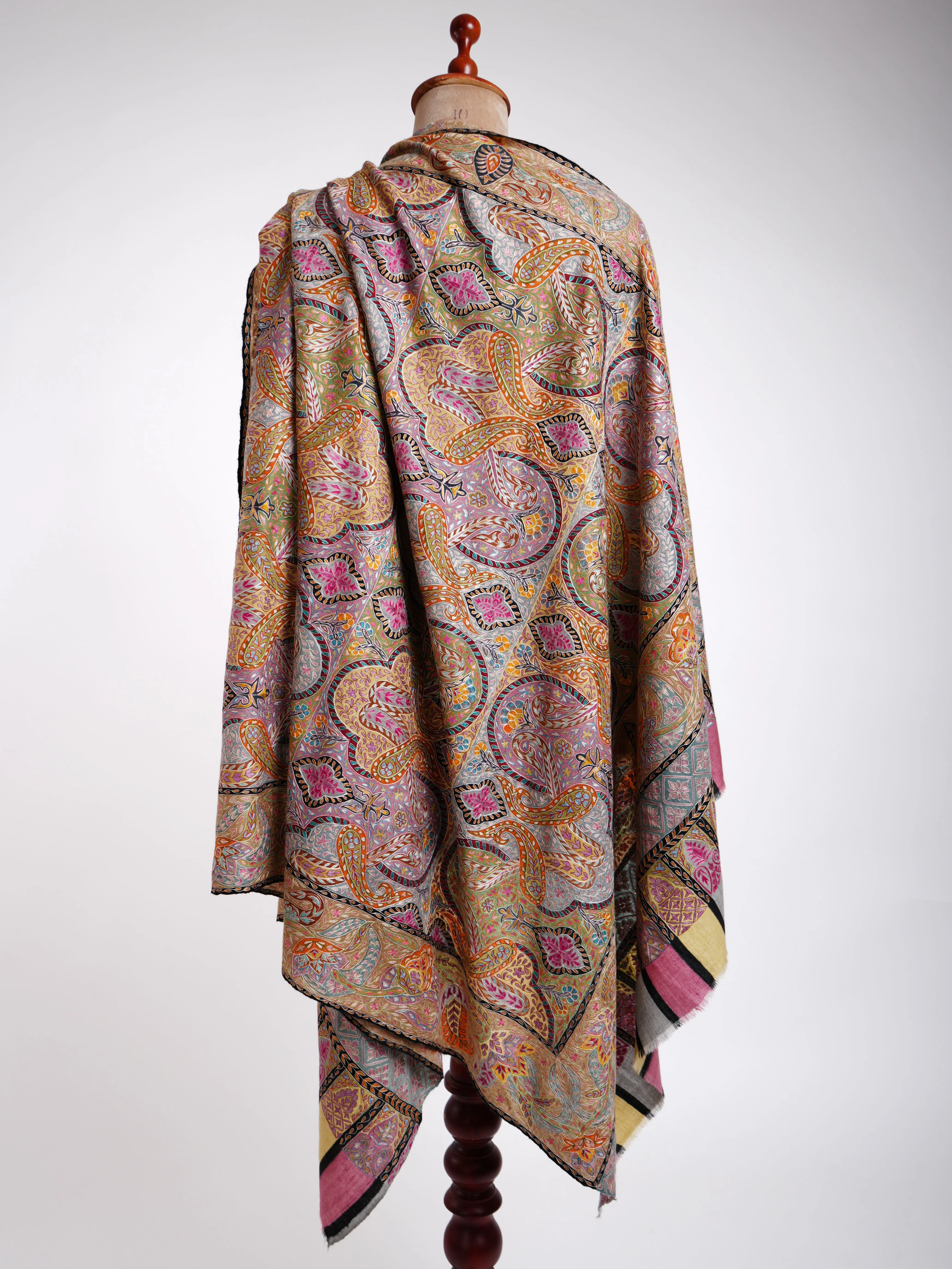 Handpainted Kalamkari Indian Pashmina Shawl