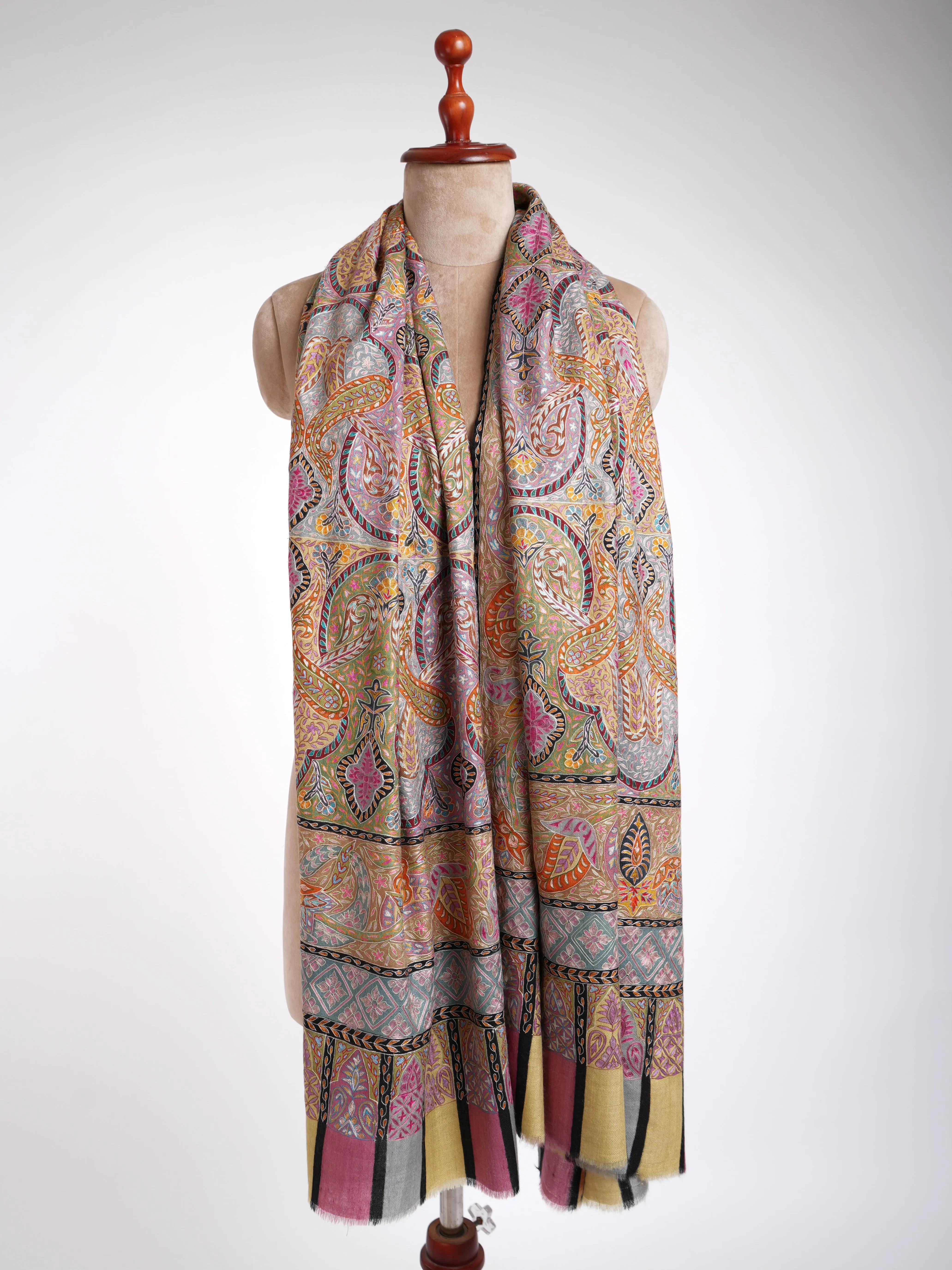 Handpainted Kalamkari Indian Pashmina Shawl