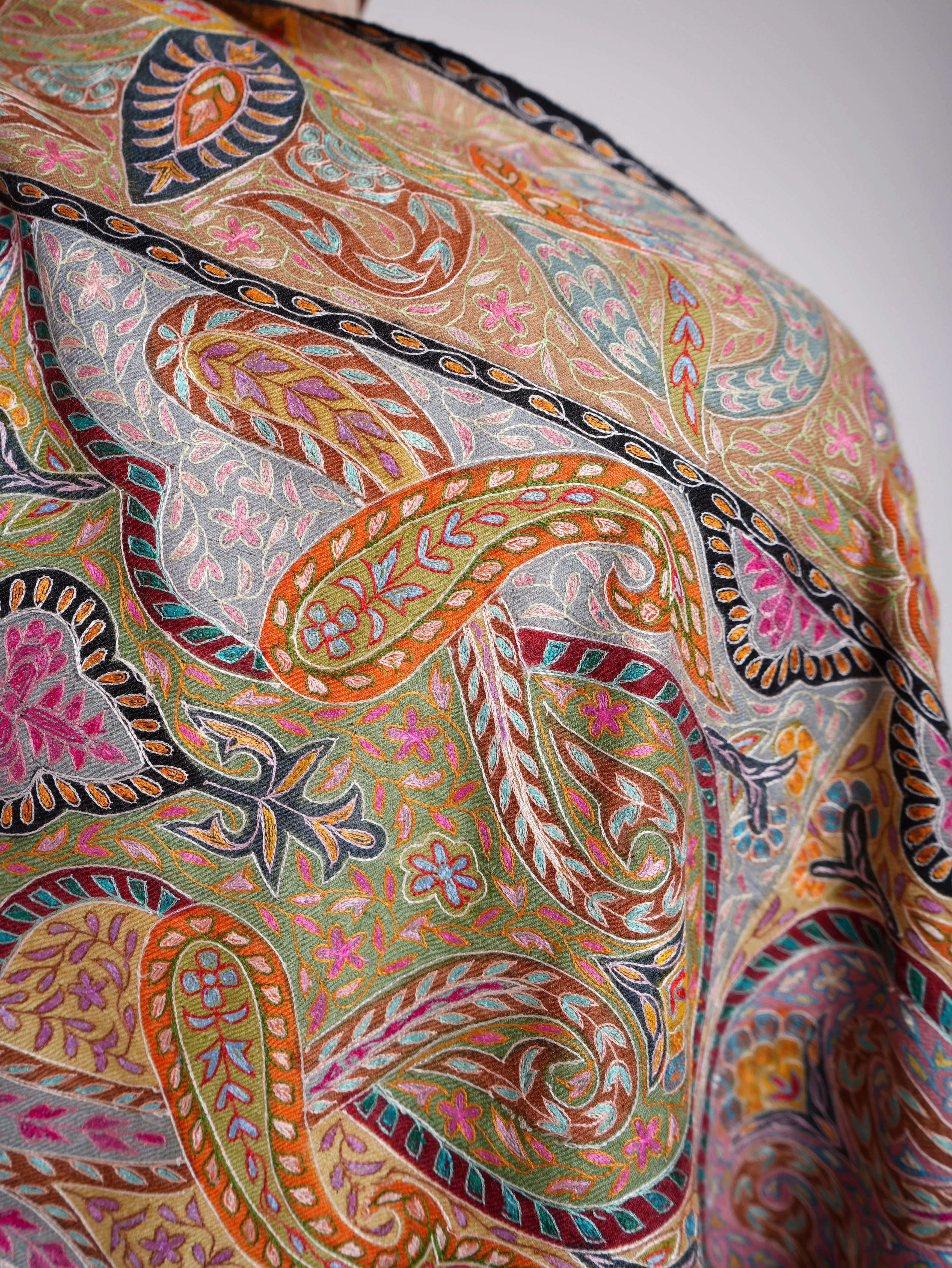 Handpainted Kalamkari Indian Pashmina Shawl