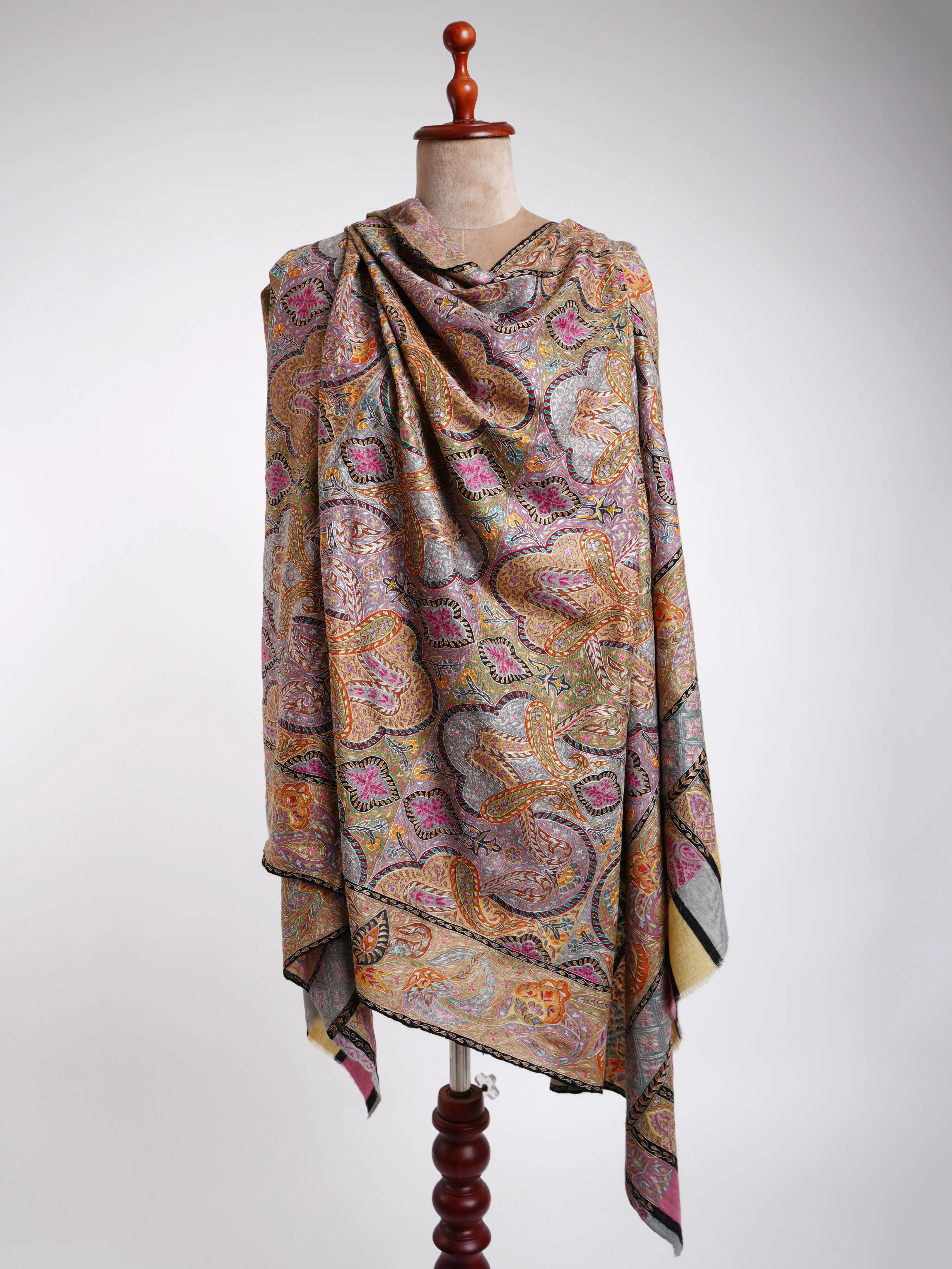 Handpainted Kalamkari Indian Pashmina Shawl