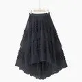 High Waist Lace Irregular Skirt