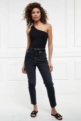 Holland Cooper High Rise Slim Jean in Washed Black