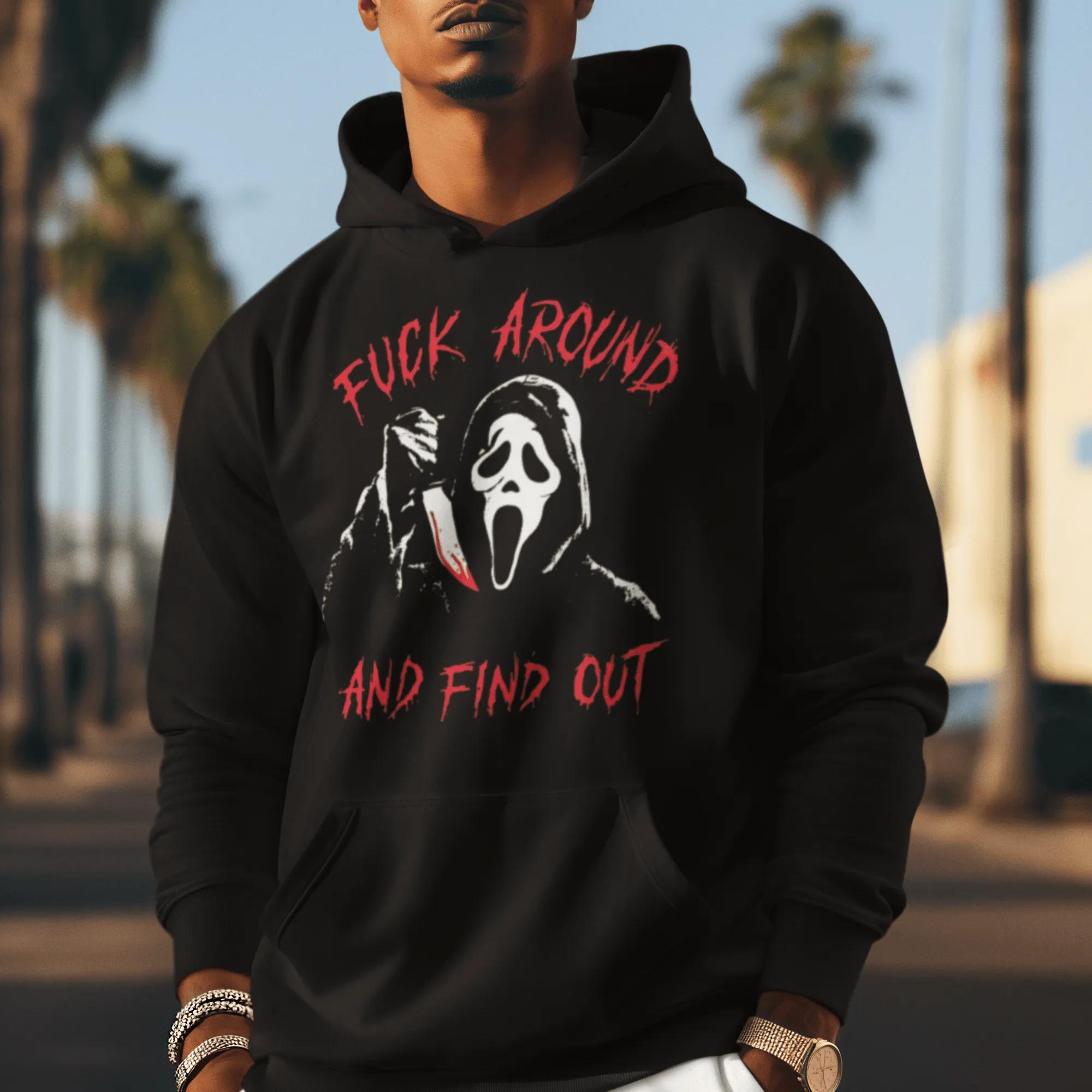 Horror Film Hoodie F Around And Find Out Midweight Ultra Soft Unisex Pullover