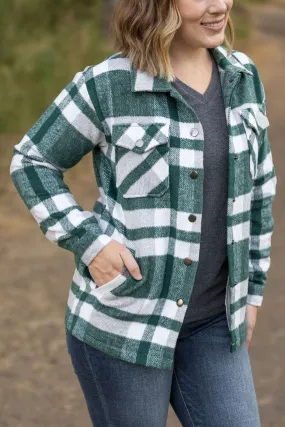 IN STOCK Norah Plaid Shacket - Classic Green and Grey Mix FINAL SALE