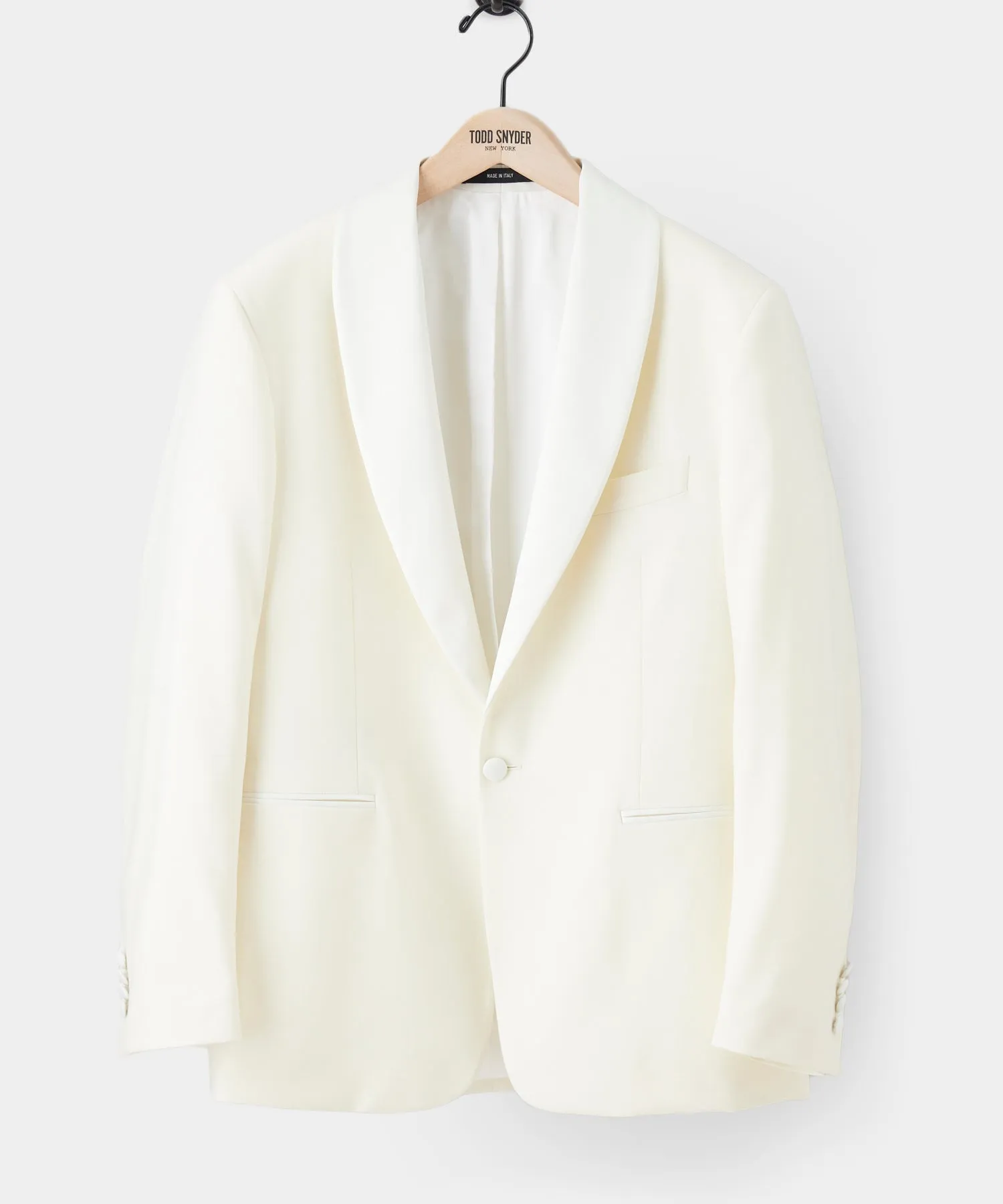 Italian Ivory Shawl Collar Tuxedo Jacket