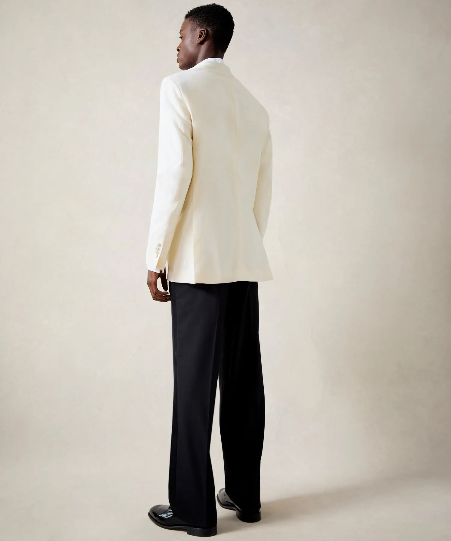 Italian Ivory Shawl Collar Tuxedo Jacket