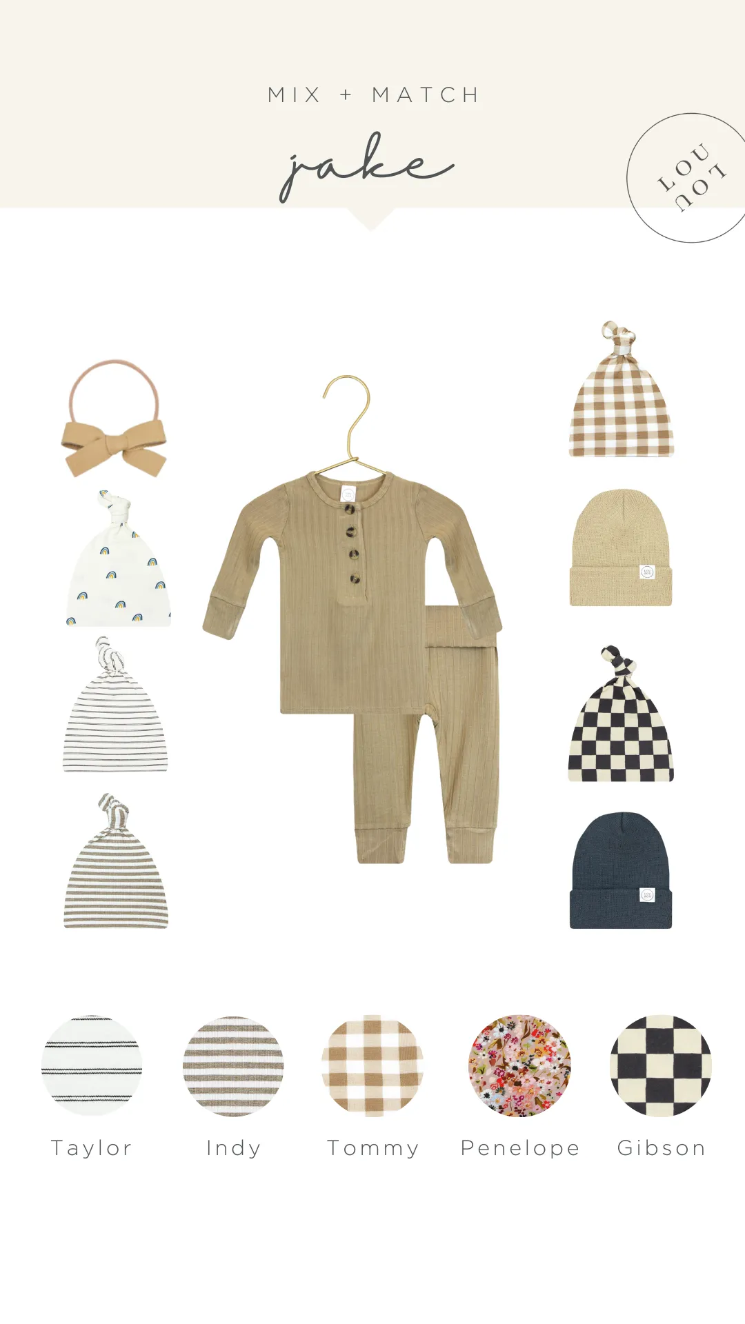 Jake Ribbed Newborn Hat Bundle (Gown)