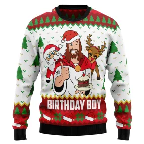 Jesus Birthday Boy Ugly Christmas Sweater - Xmas Gifts For Him Or Her - Christmas Gift For Friends - Jesus Christ Sweater