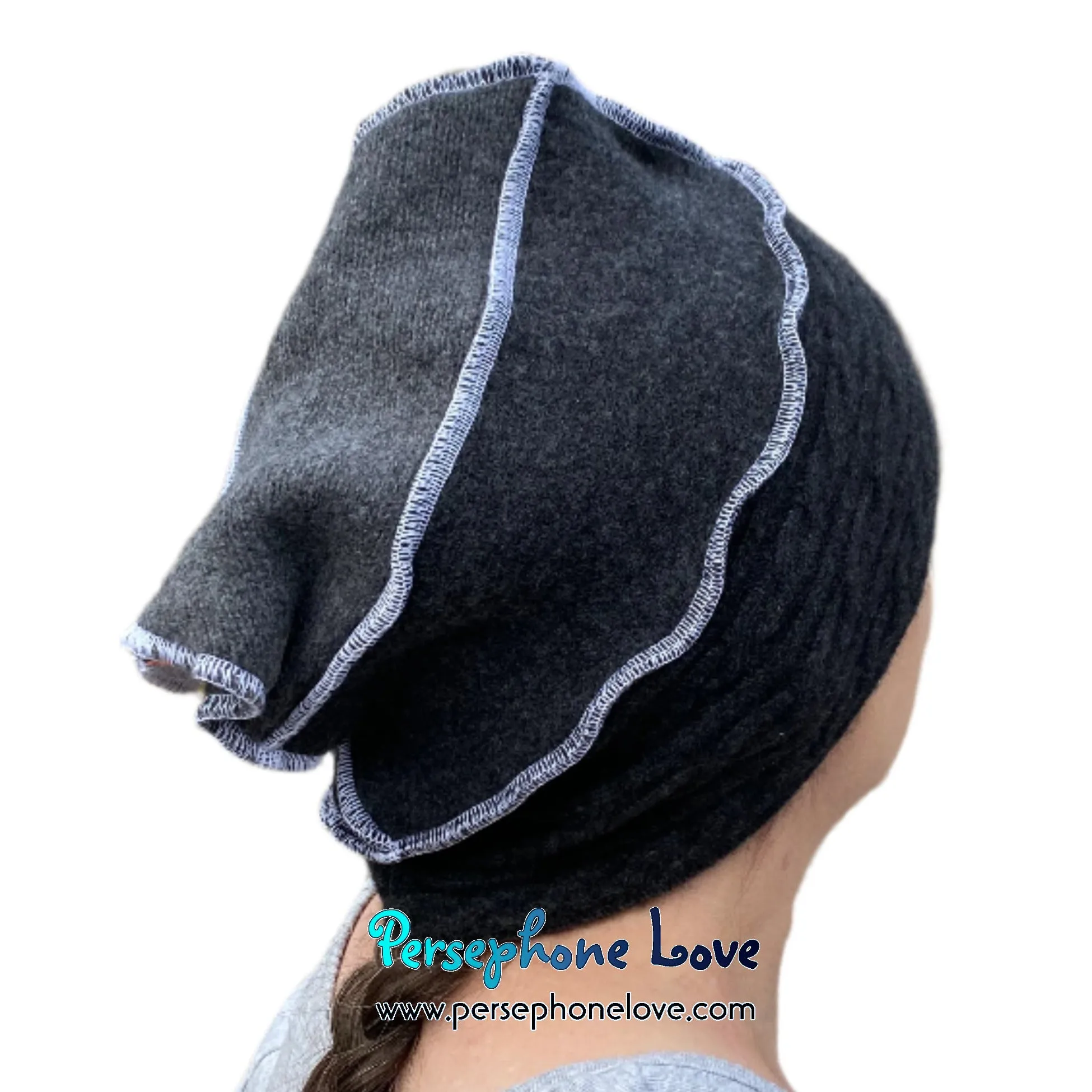 Katwise inspired grey 100% felted cashmere/fleece recycled sweater elf hat-1519