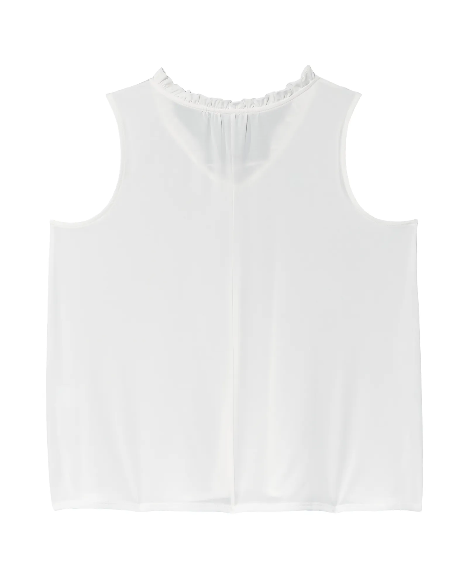 Kay Sleeveless Ruffle Neck Top | Ivory