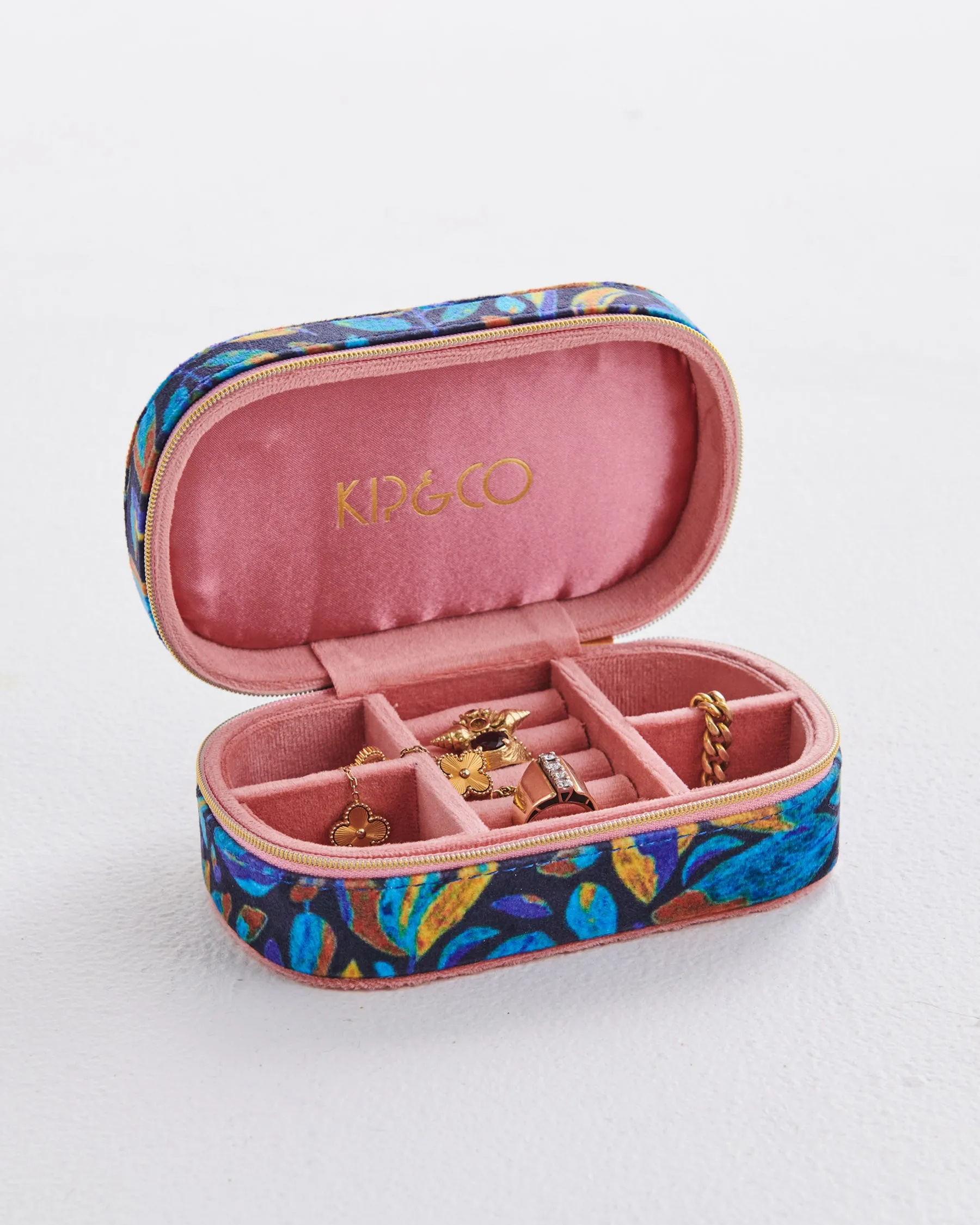 Kip & Co Fallen Leaves Travel Velvet Jewellery Box