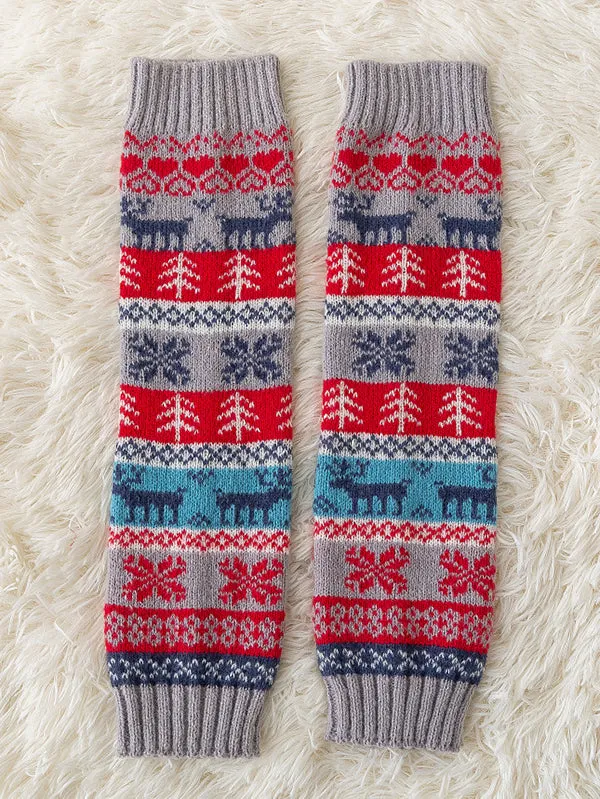 Knitting Keep Warm Printed Leg Warmers Accessories