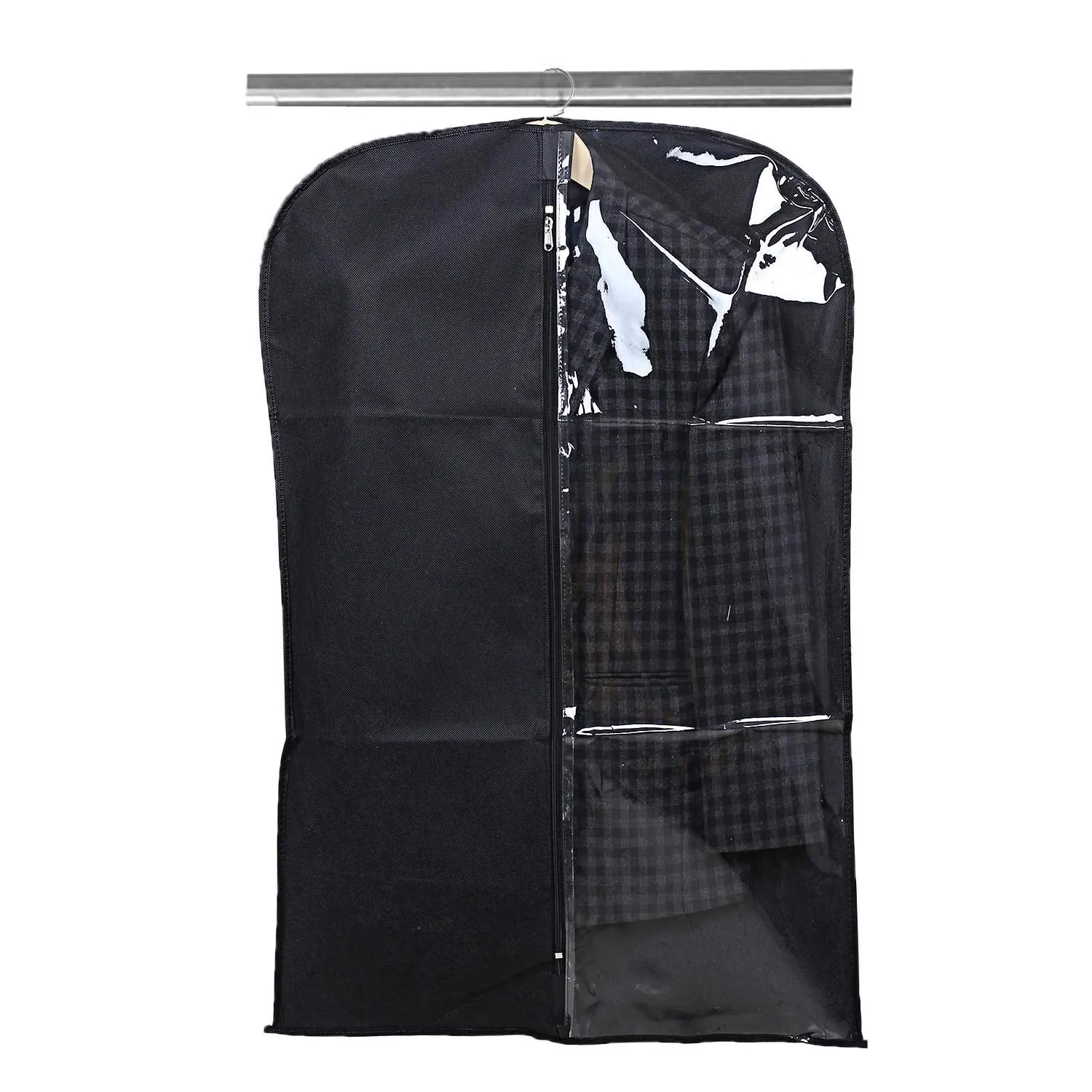 Kuber Industries 6 Pieces Half Transparent Non Woven Men's Coat Blazer Suit Cover (Grey & Black & Maroon) -CTKTC41560