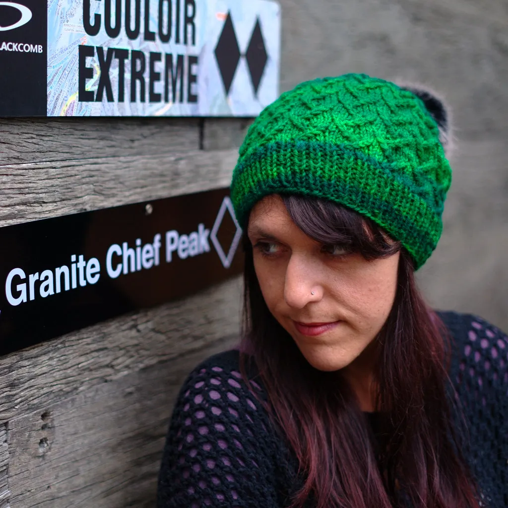 Lattice Slouchy Hat, Intermediate Knitting Pattern