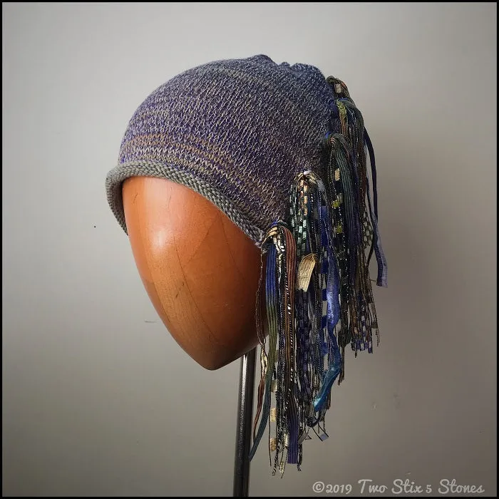 Lavender & Khaki Tweed Signature *Funky Chic Hat*