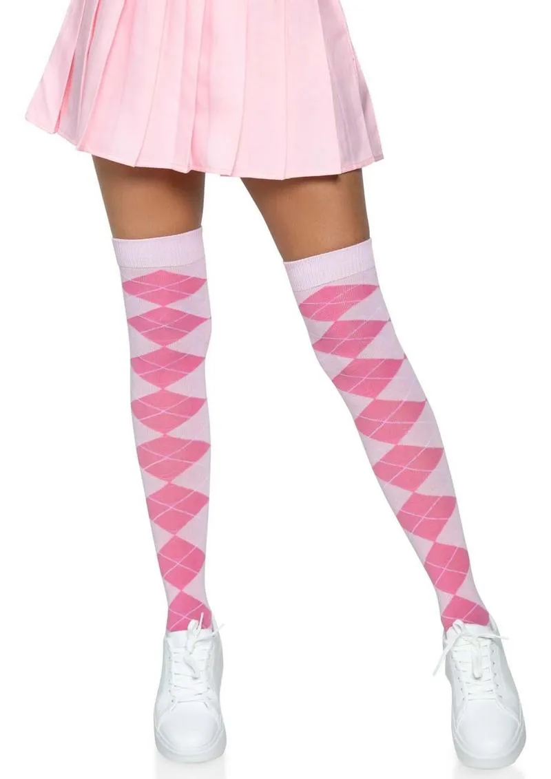 Leg Avenue Argyle Knit Over The Knee Socks