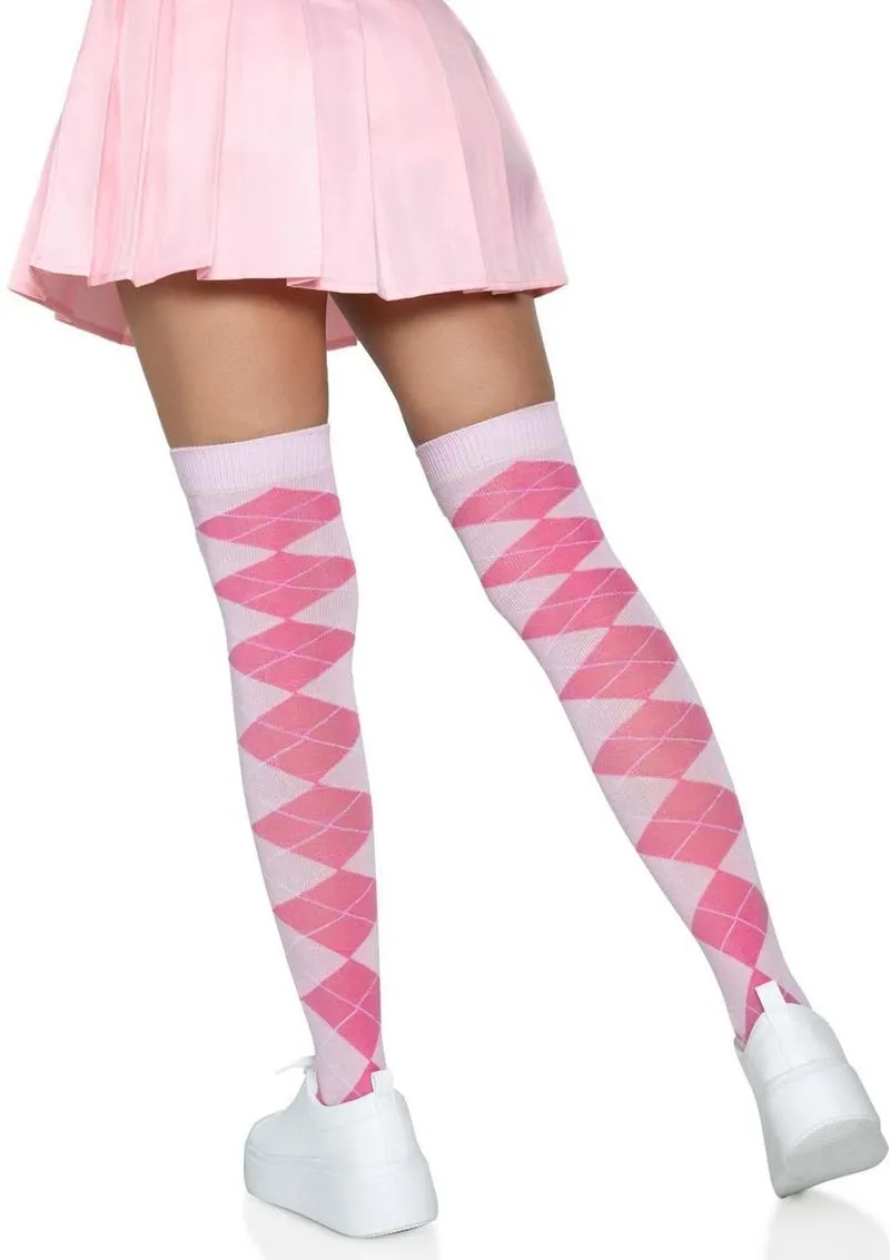 Leg Avenue Argyle Knit Over The Knee Socks