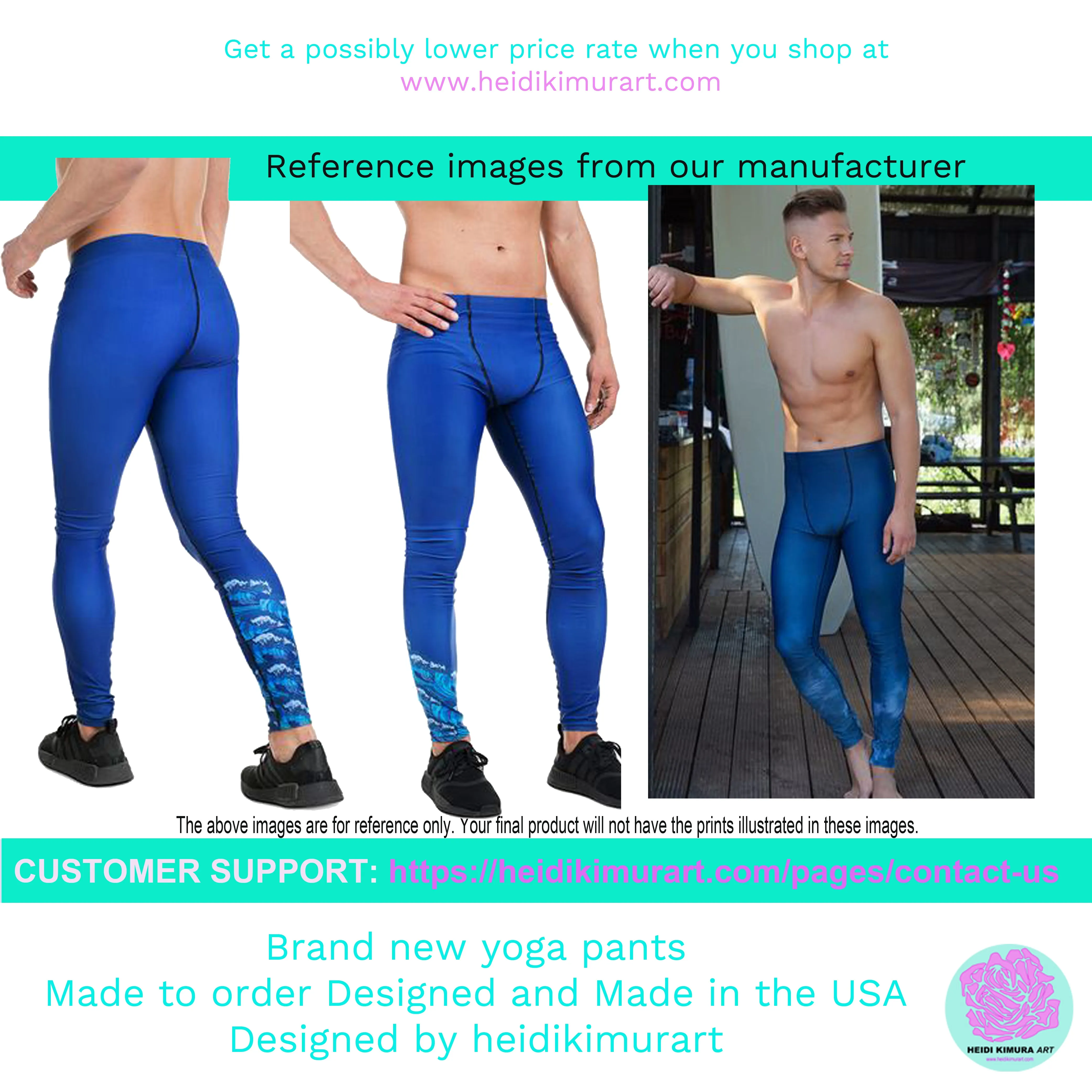 Light Blue Triangular Geometric Designer Birthday Boy Men's Yoga Leggings-Made in USA