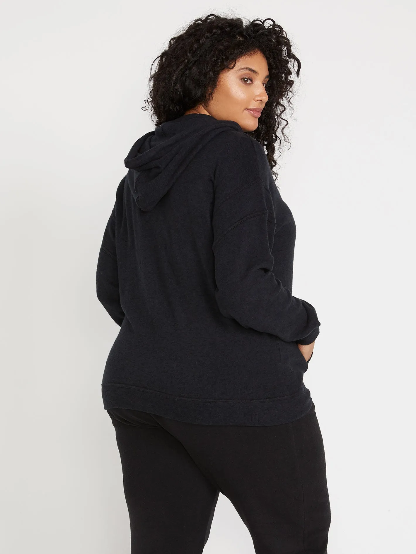 Lived In Lounge Plus Size Zip Up - Black