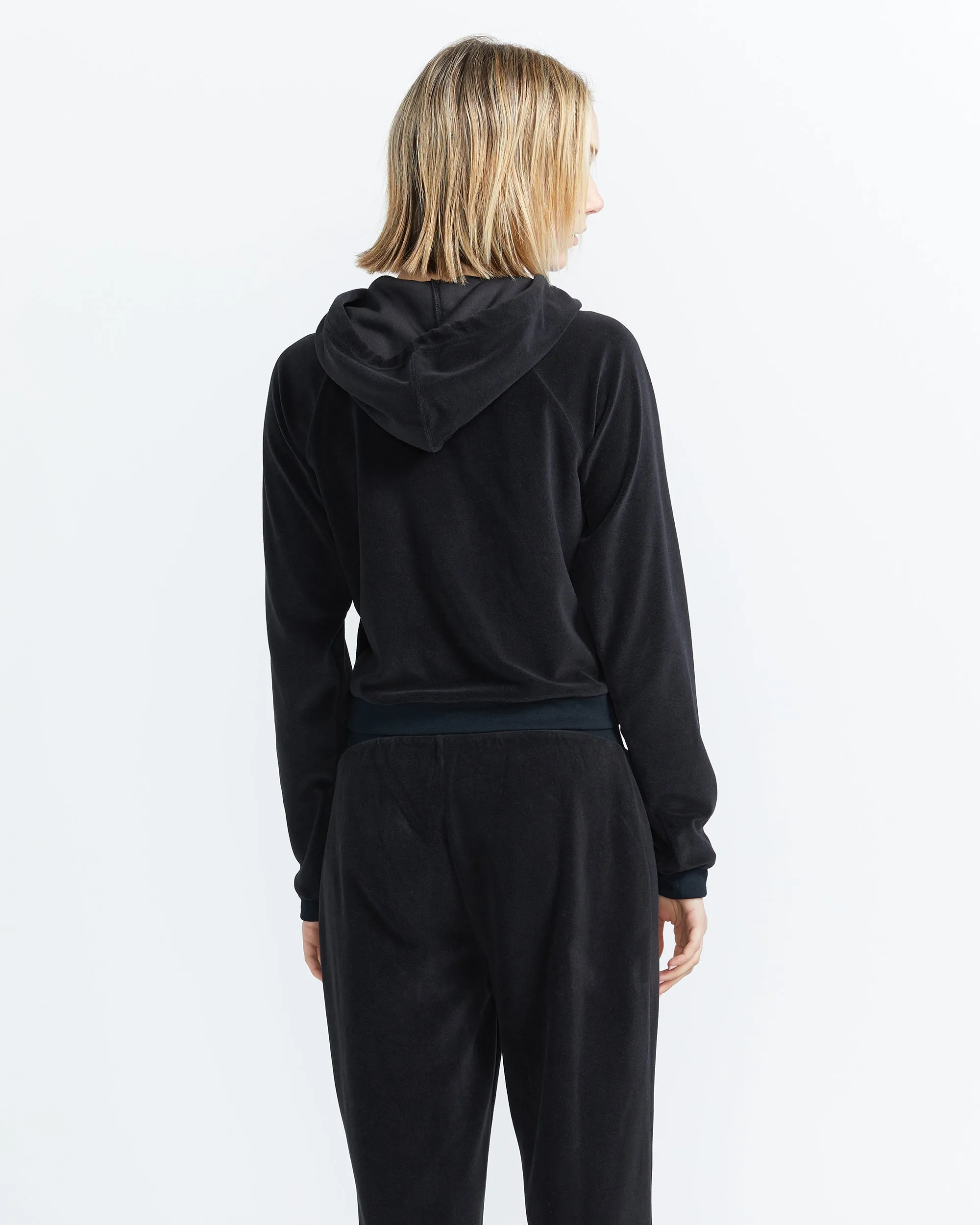 Lived in Lounge Velour Zip Hoodie - Black