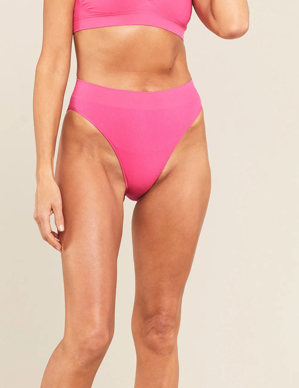 LYOLYTE® Ribbed High Leg Brief - McGrath Pink