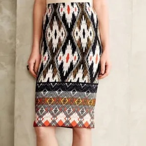 Maeve Tribal Print Pencil Skirt - Size XS