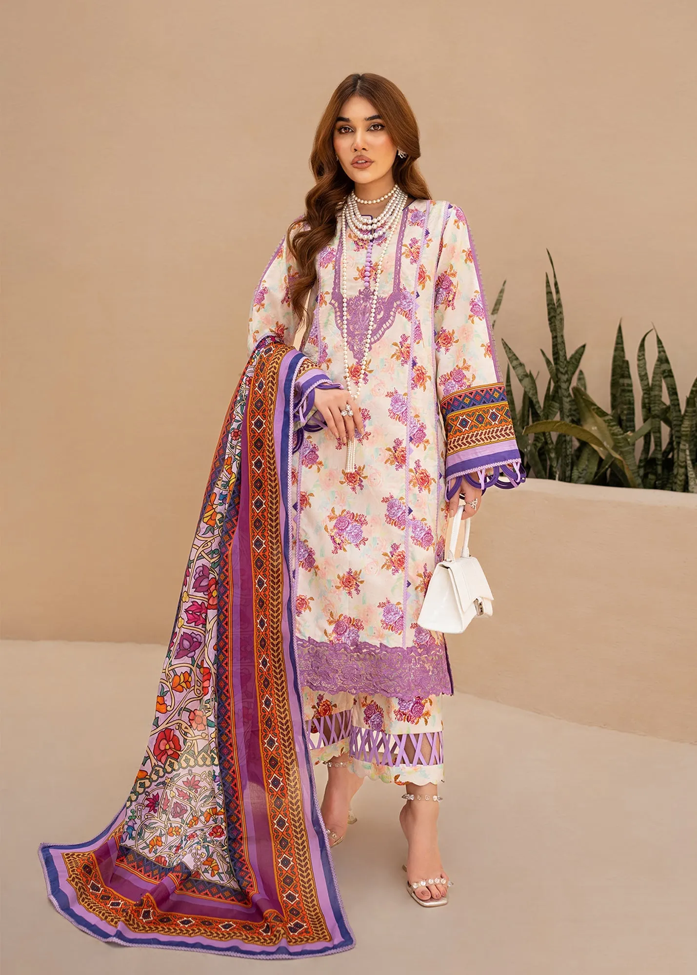 Maria Osama Khan Raya Lawn Collection – Lavendar Haze (MR-04)