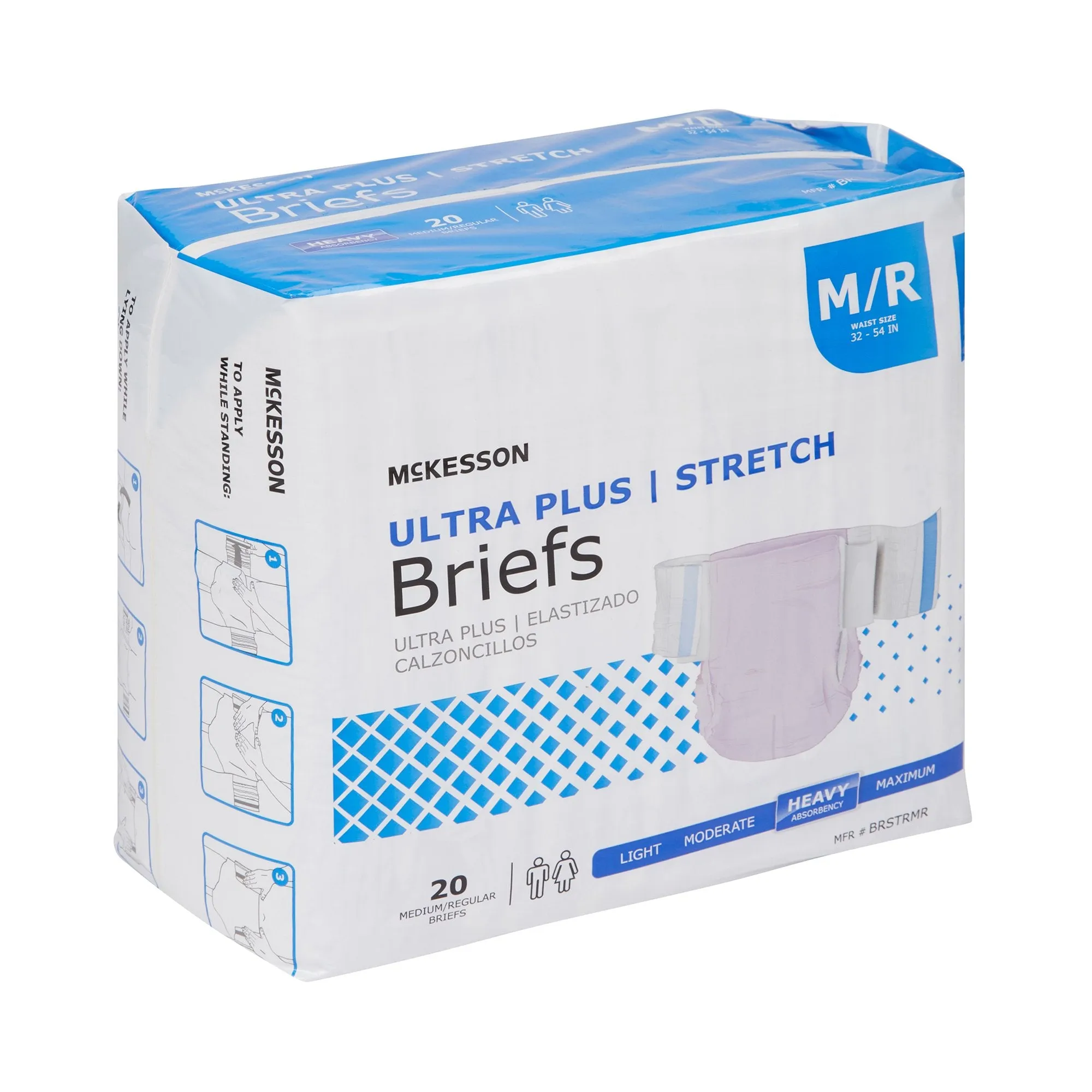 McKesson Ultra Plus Stretch Heavy Absorbency Incontinence Brief, Medium