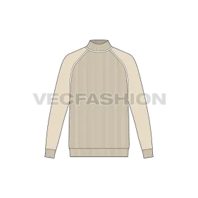 Mens Cashmere Roll neck Sweater Vector