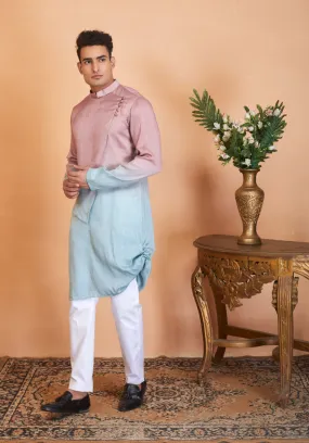 Men's Glidden Ombre Flap Kurta With Crop Pants - Hilo Design