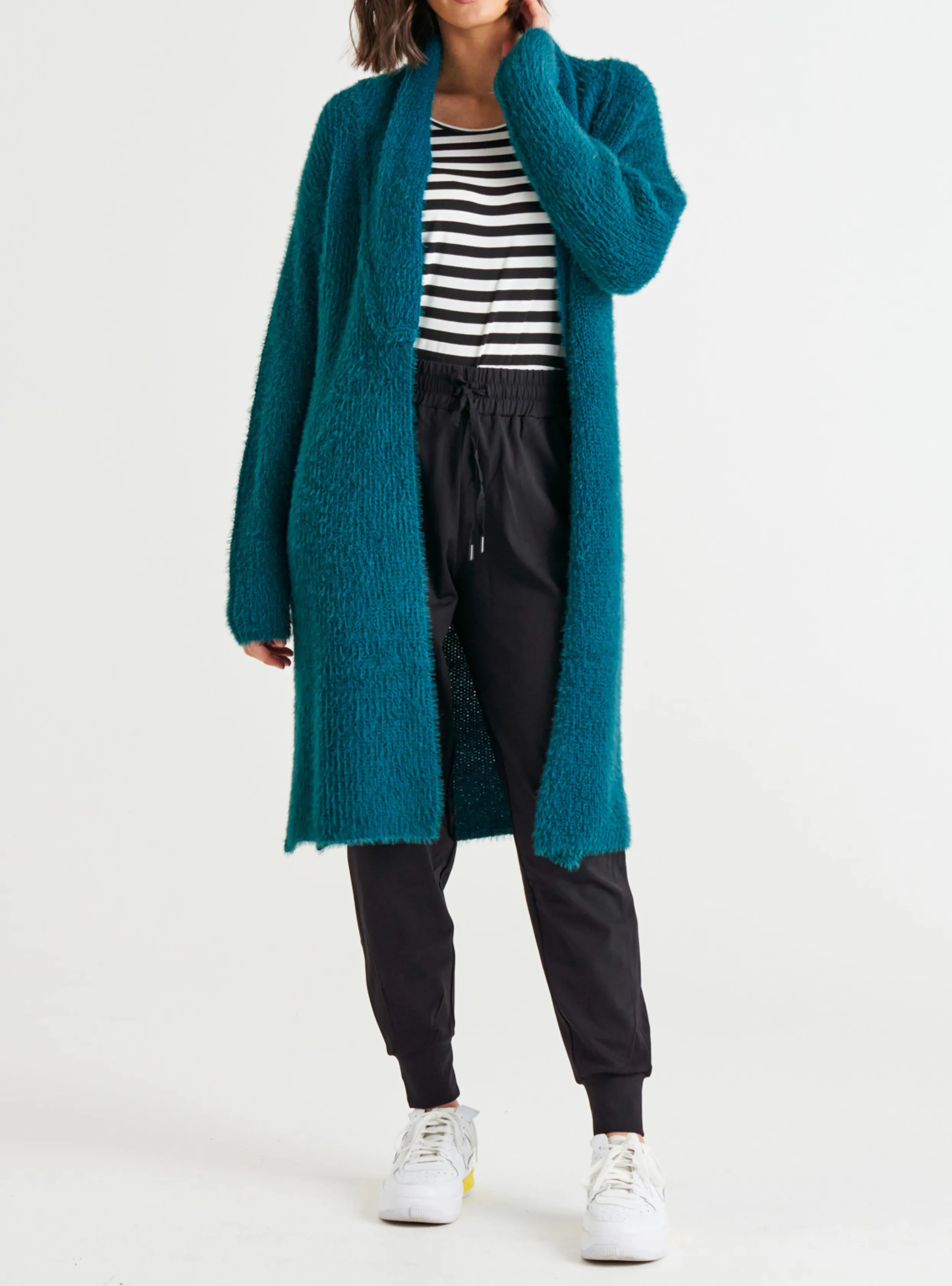 MIA CARDIGAN - Smokey Teal