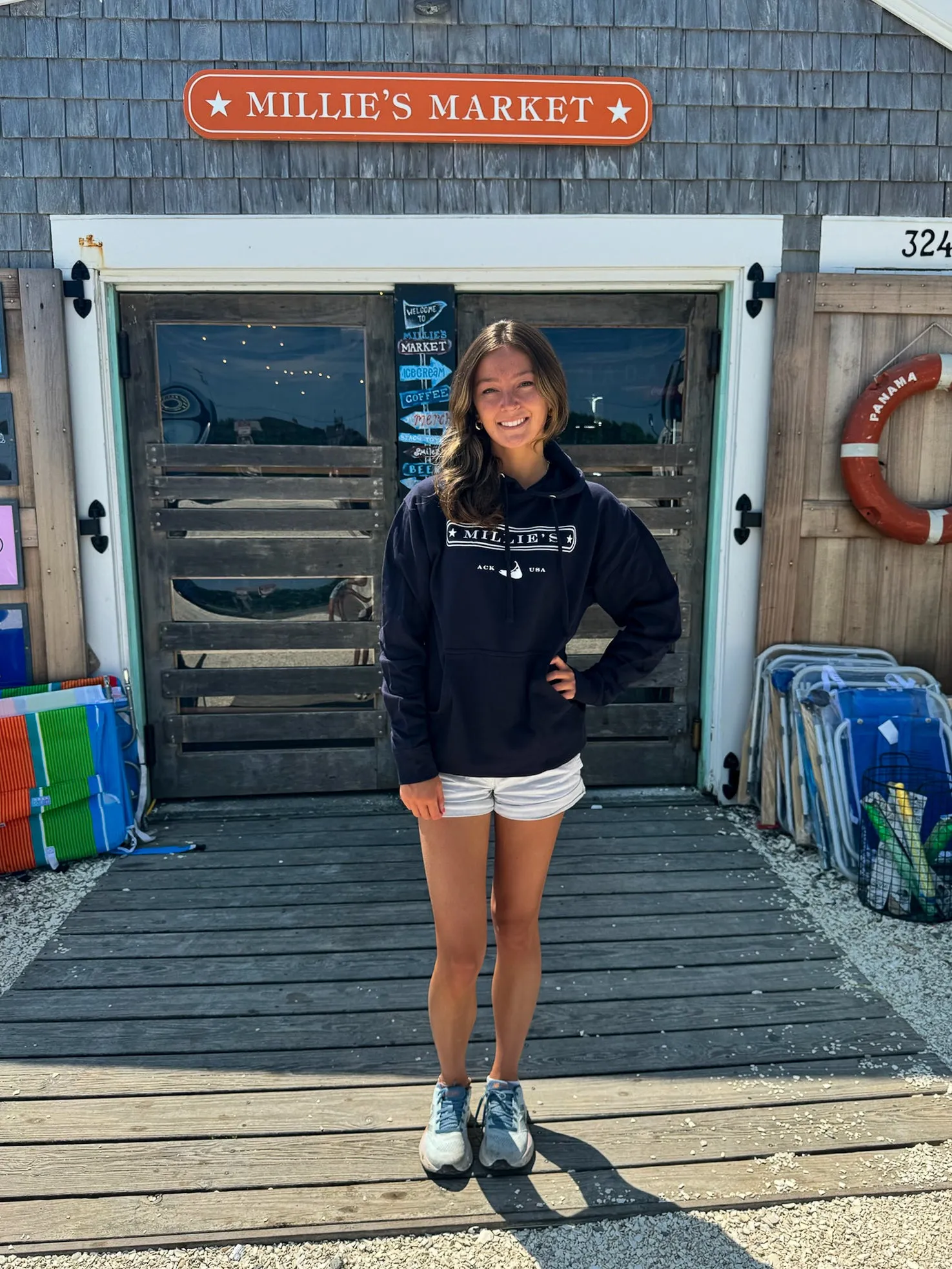 Millie's Quarterboard Navy Adult Hoodie