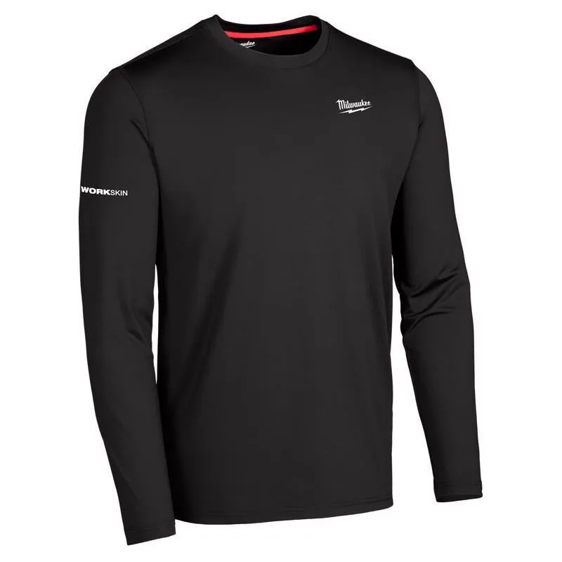 Milwaukee Workskin XL Long Sleeve Men's Crew Neck Black Midweight Base Layer Tee Shirt