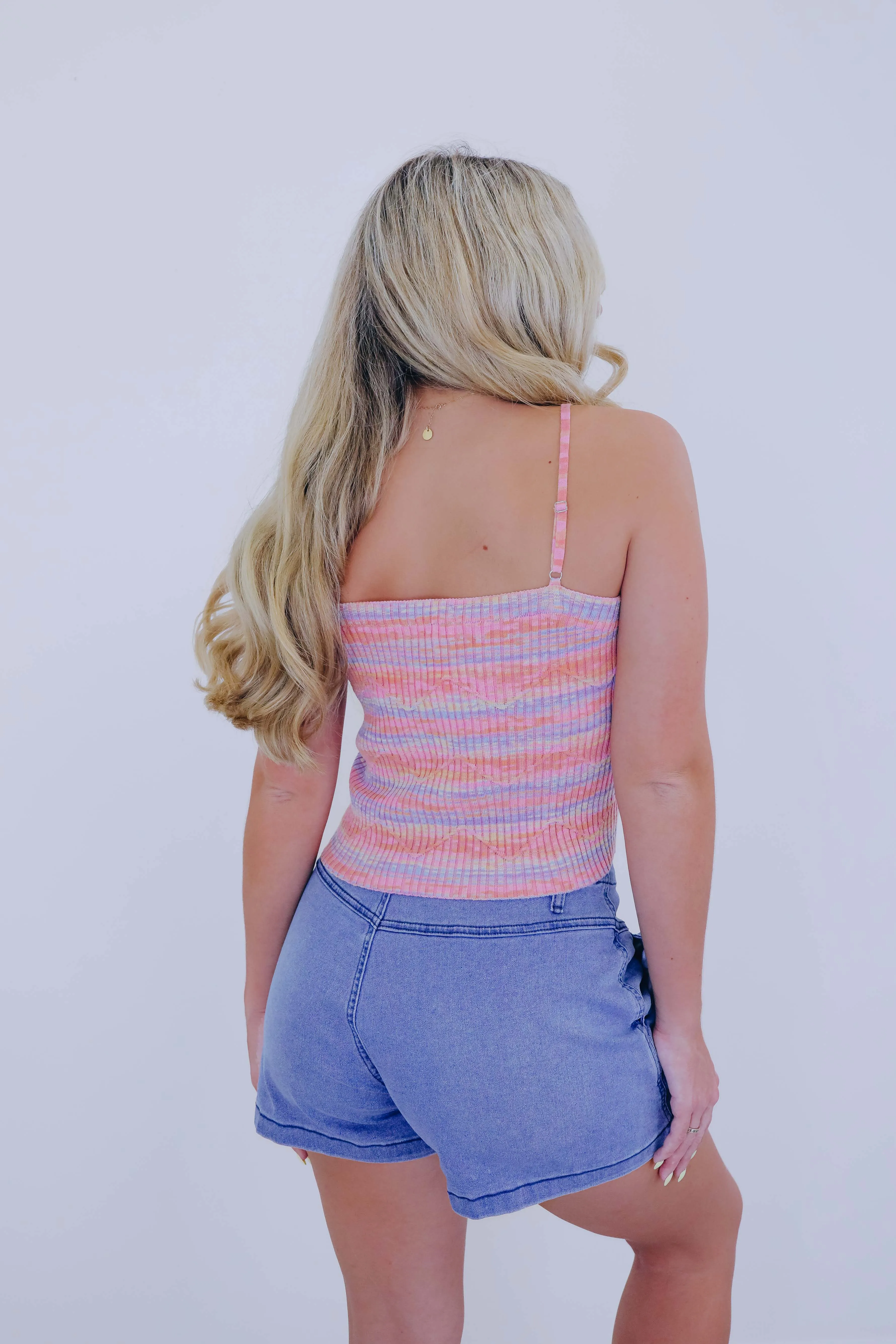 Mitzy Zig Zag Knit Cropped Tank