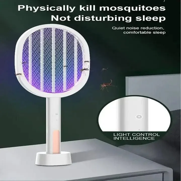 Mosquito Racket Bat Rechargeable Electric Repellent for Home with UV Light (Refurbished)