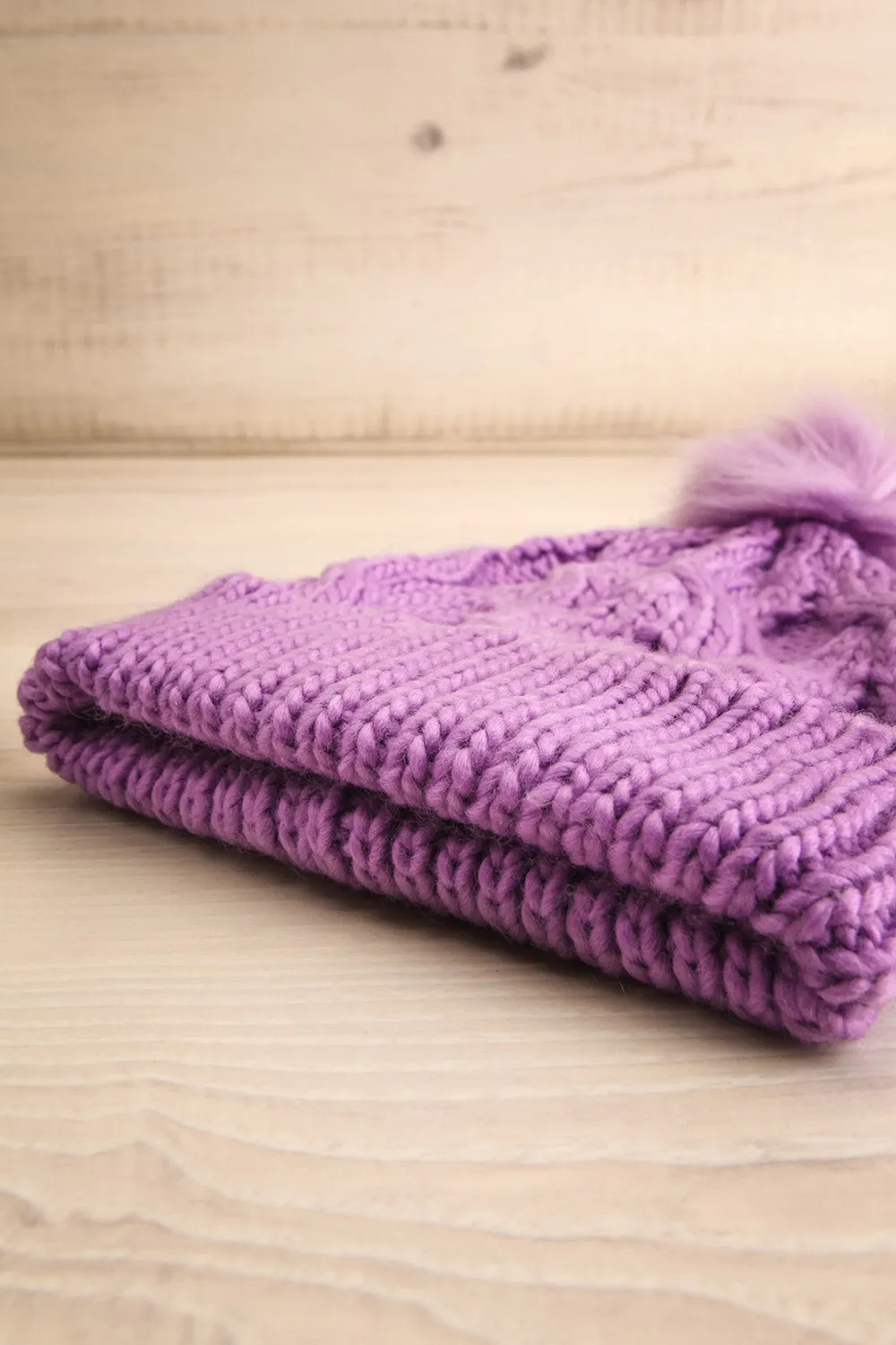 Muscaa Lavender | Knit Tuque w/ Pompom