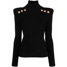 New Classic Turtlenecks Pullovers Long Sleeve Gold Buckle Sweater Women Winter Fall Casual Elasticity Knitting Top