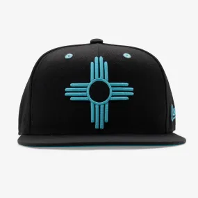 New Mexico Zia Fabric Flatbill Snapback Hat