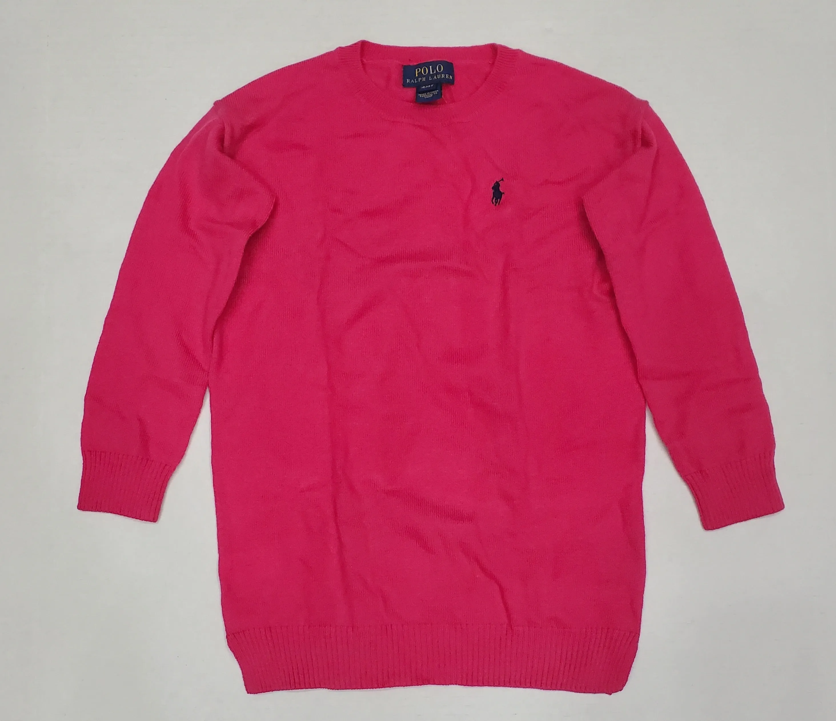 Nwt Girls Polo Ralph Lauren Pink Small Pony Sweater (2T-6x)