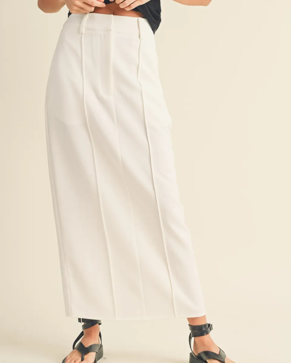 Off White Midi Pencil Skirt