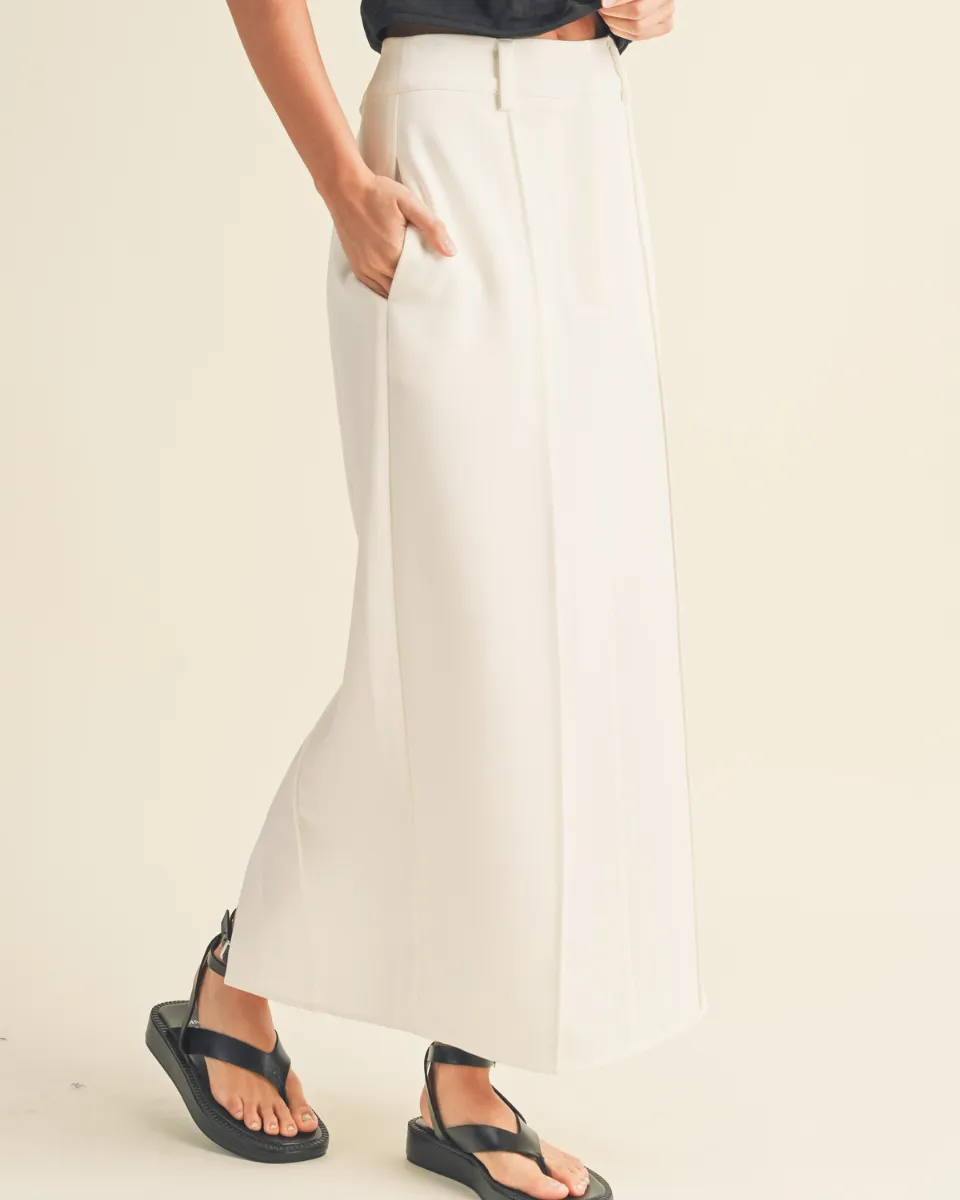 Off White Midi Pencil Skirt