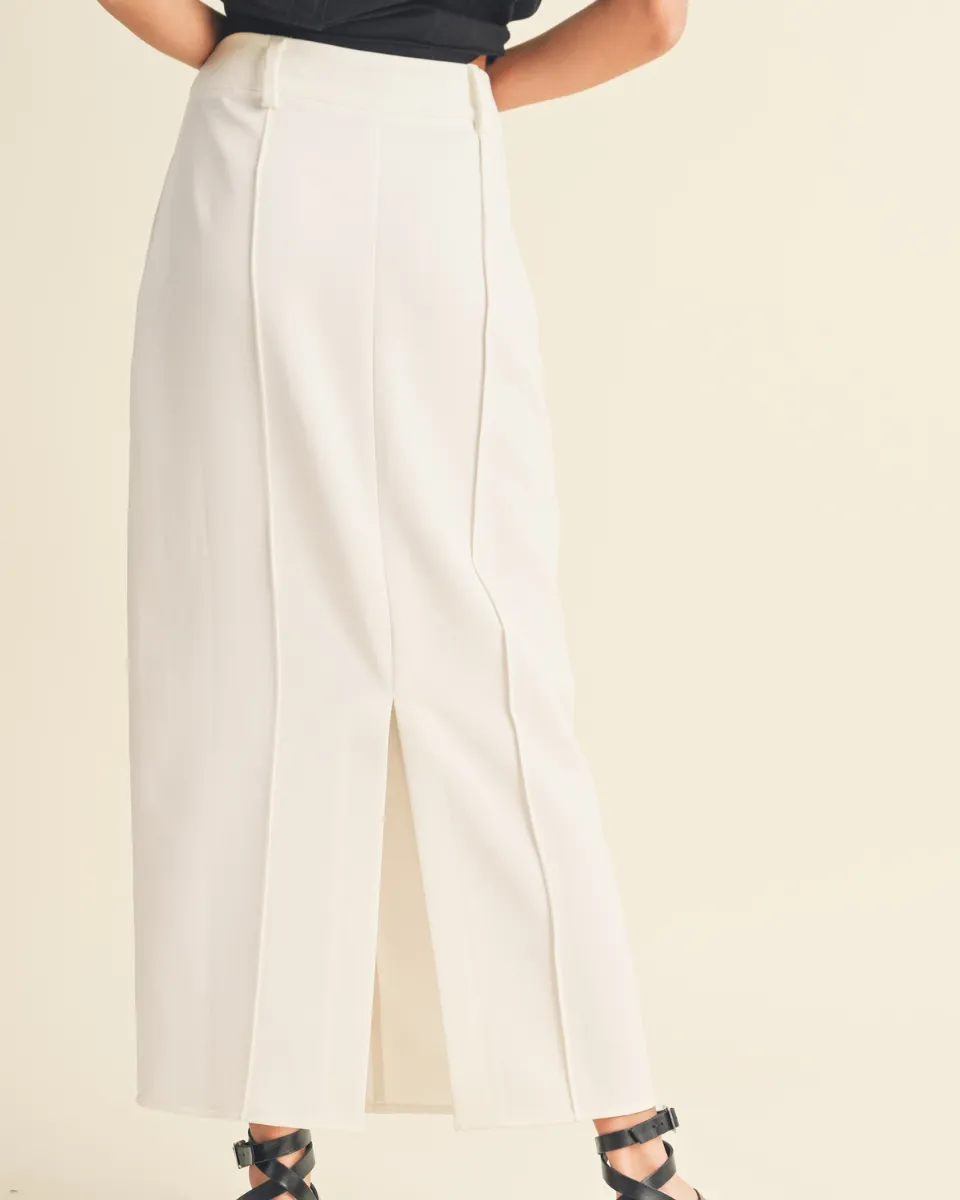 Off White Midi Pencil Skirt