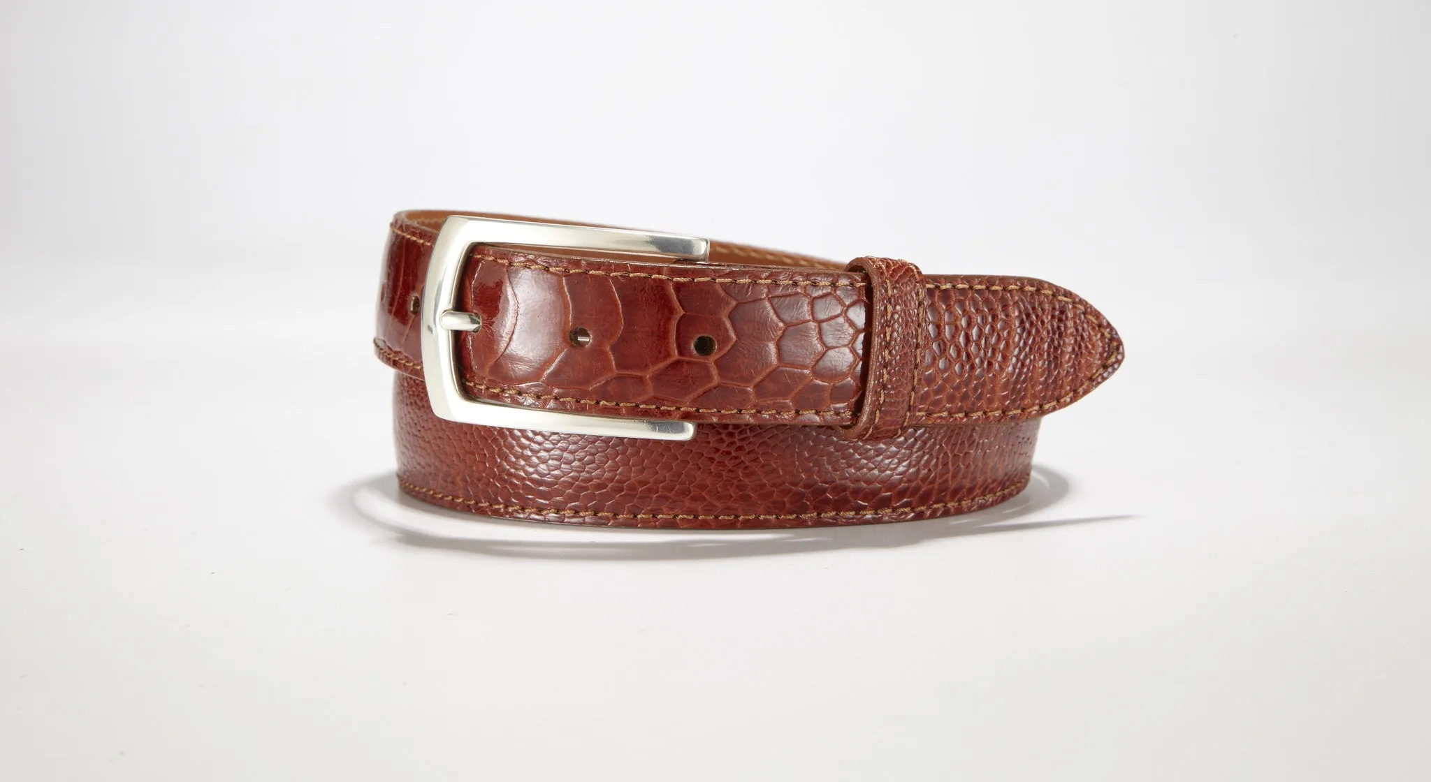 Ostrich Leg Belt 1 1/4" - 32mm (Cognac)