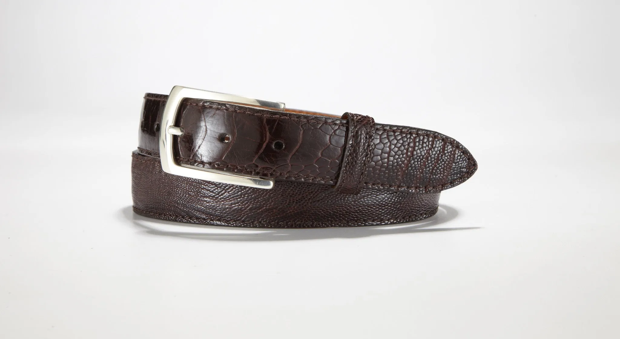 Ostrich Leg Belt 1 1/4" - 32mm (Cognac)